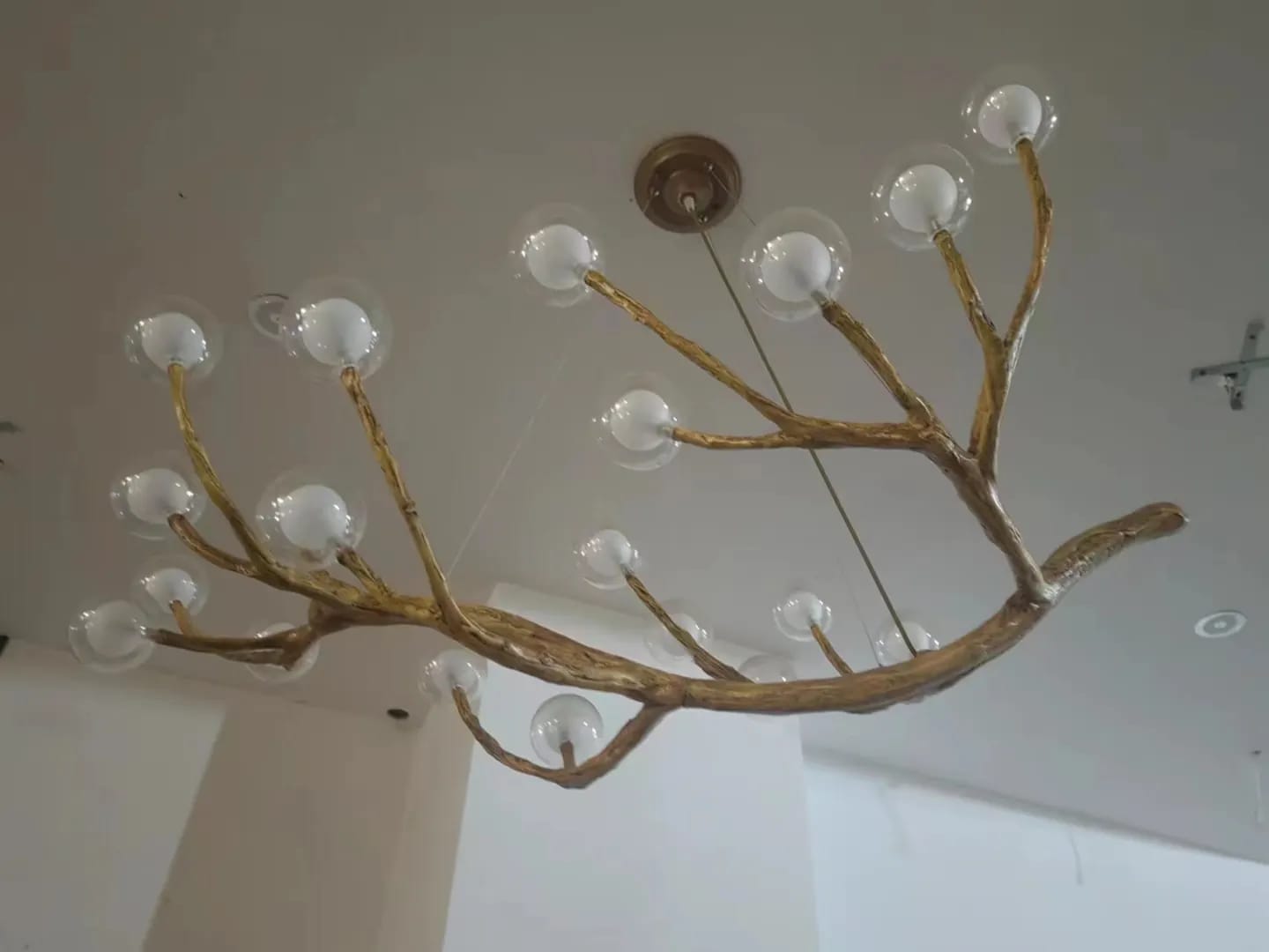 Customer photo review of Glass Chandelier for Stairwell, Branching Resin, 8-42 Lights