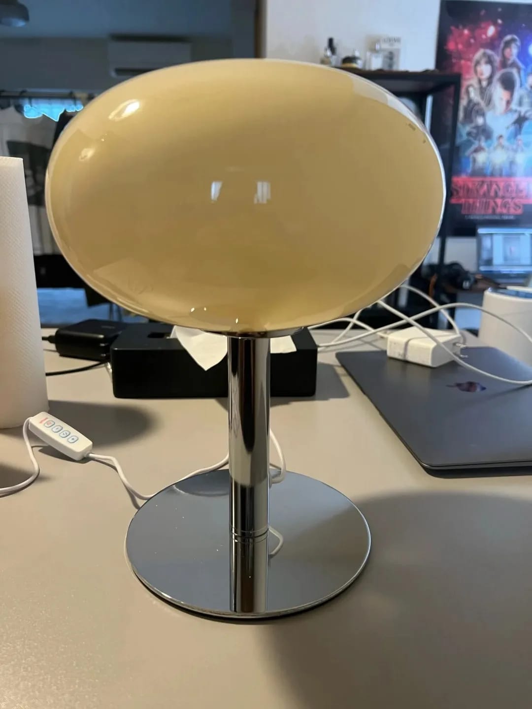 Customer photo review of Pink Glass Table Lamp for Bedside, Iron Base, 22 × 29 cm