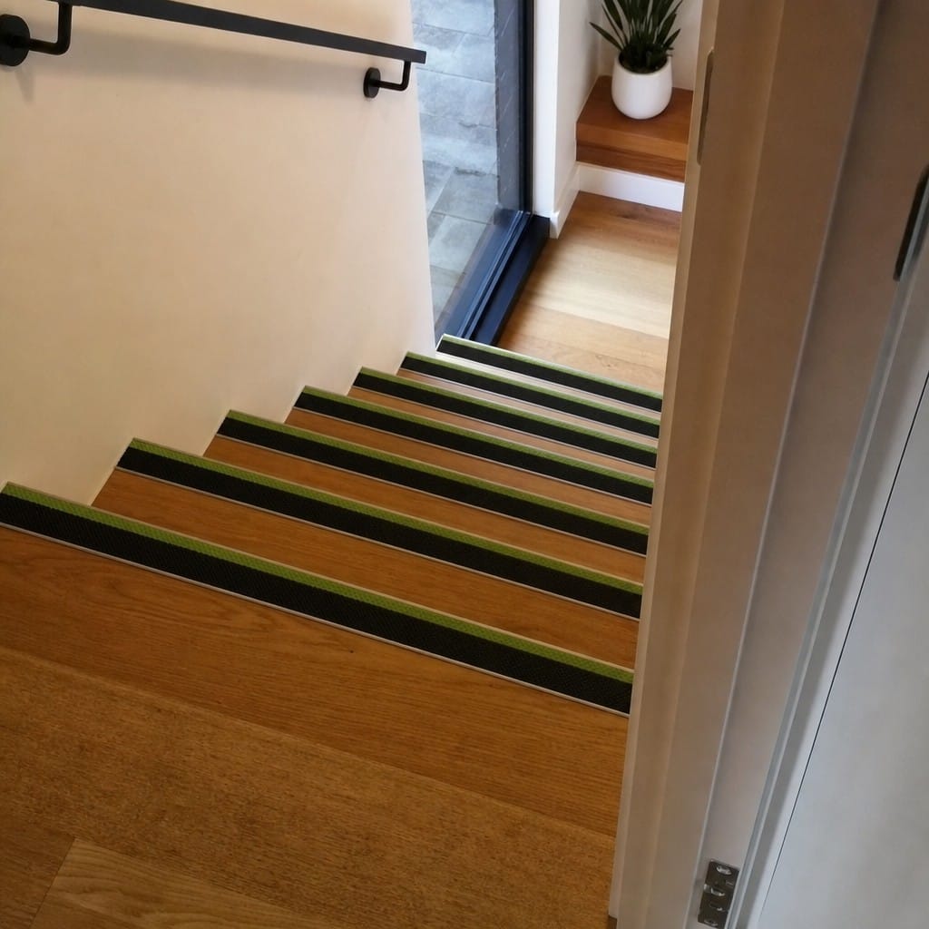 Customer photo review of Aluminium Surface Fixed Stair Nosing 10mm and 12.5mm Heavy Duty Anti-Slip Insert