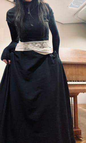 Customer photo review of Black Linen Maxi Dress - Casual Short Sleeve Flowing Silhouette C1541