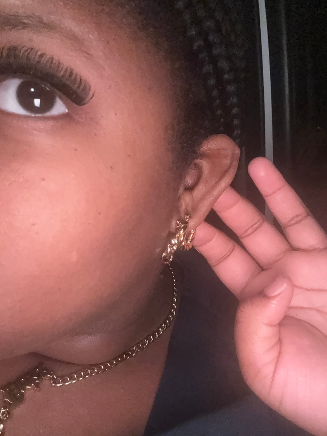Customer photo review of Twist Hoop Earrings