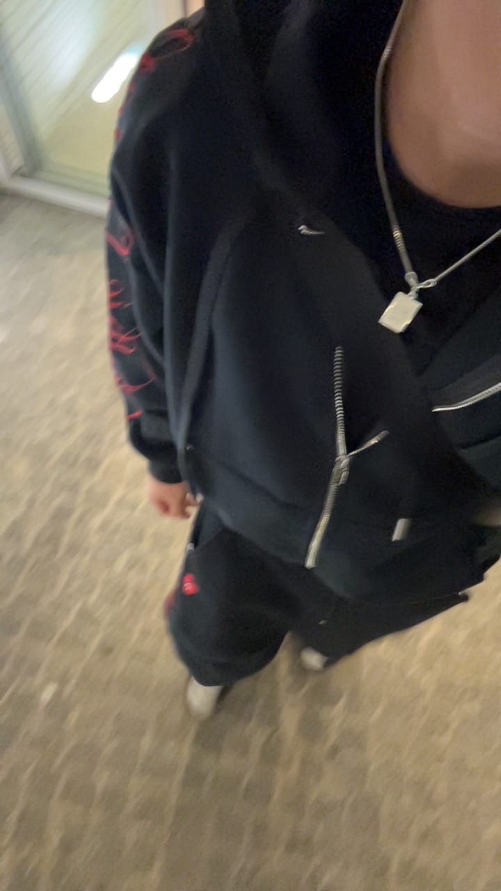 Customer photo review of Aelfric Eden Boxy Script Embroidery Hoodie Sets
