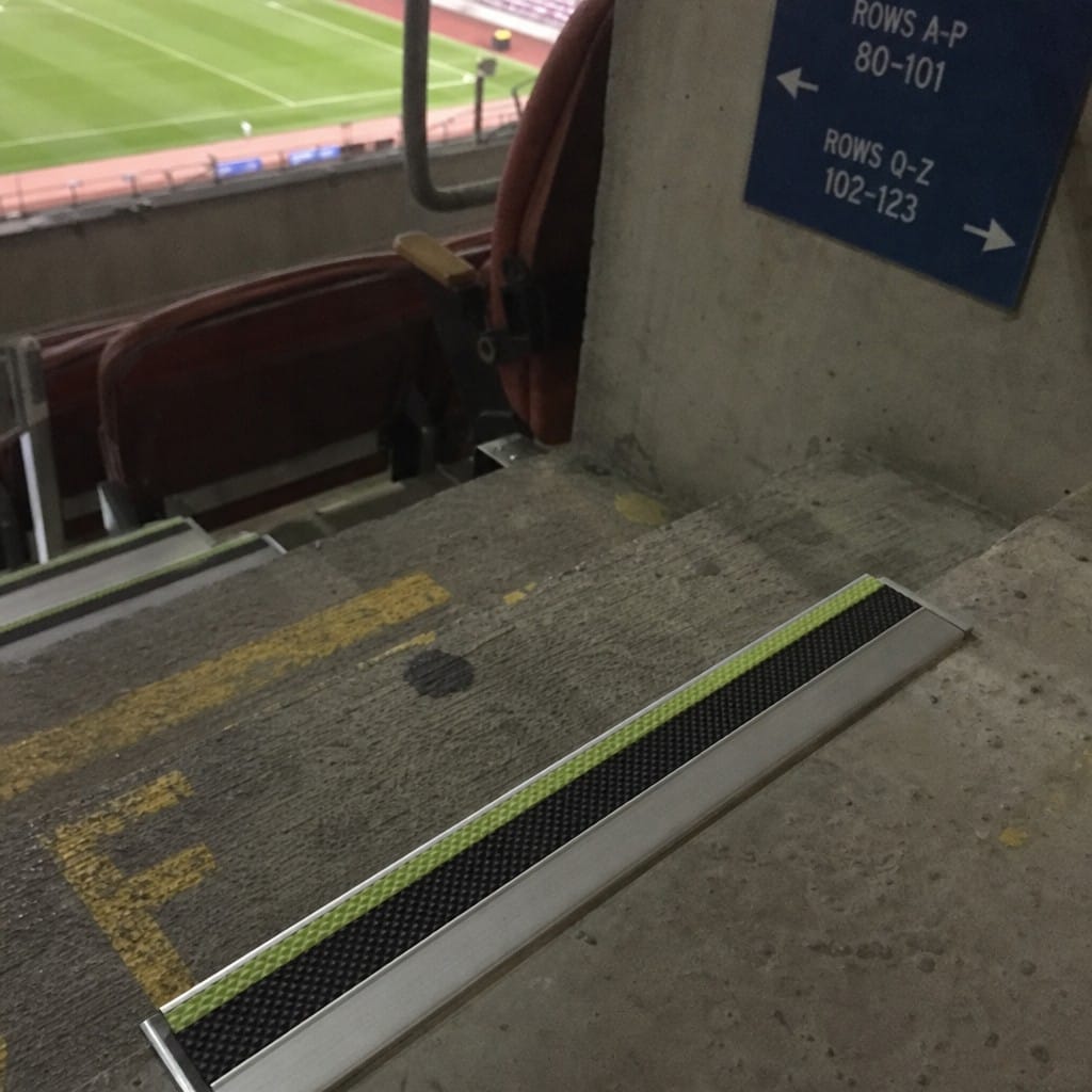 Customer photo review of Aluminium Surface Fixed Stair Nosing 10mm and 12.5mm Heavy Duty Anti-Slip Insert