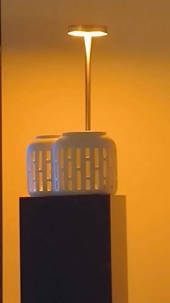 Customer photo review of Gold Table Lamp for Bedside, Cordless Rechargeable, 34 cm