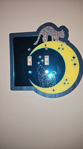 Customer photo review of Meow at the Moon Light Switch Cover
