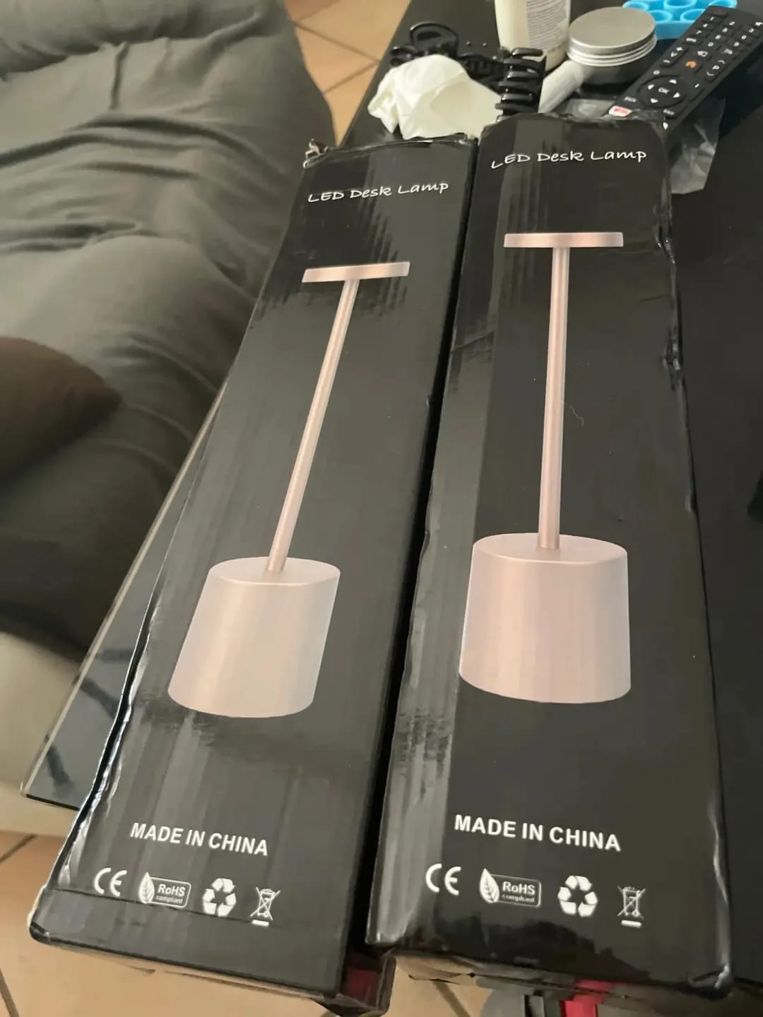Customer photo review of Gold Table Lamp for Bedside, Cordless Rechargeable, 34 cm