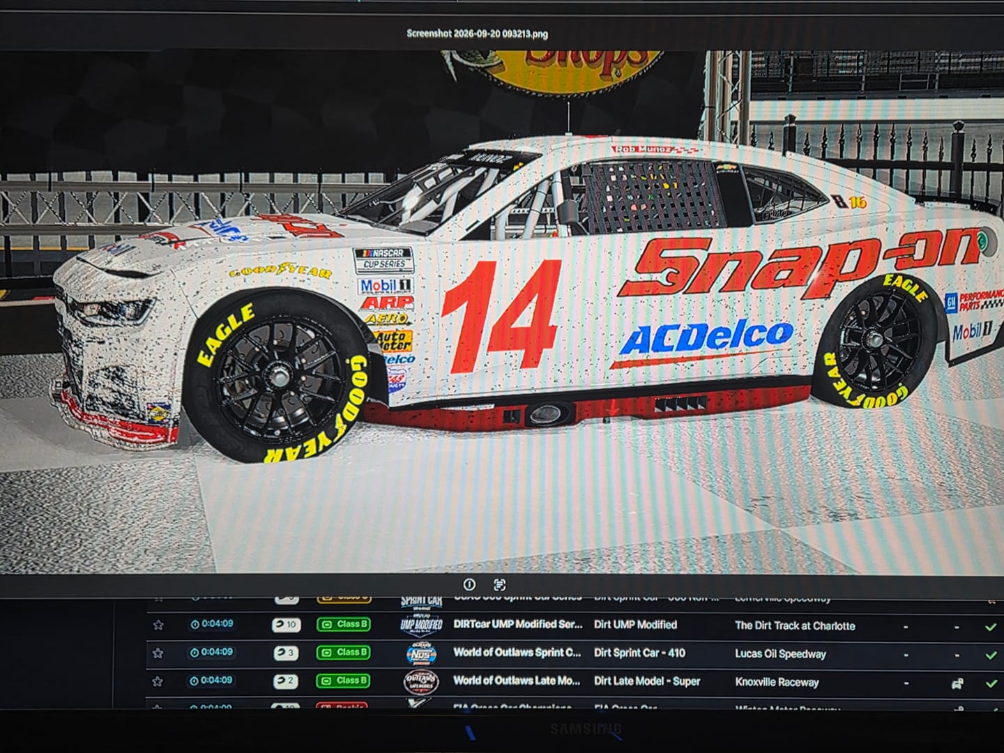 Customer photo review of iRacing Class A (NextGen Cup) Setup Packs