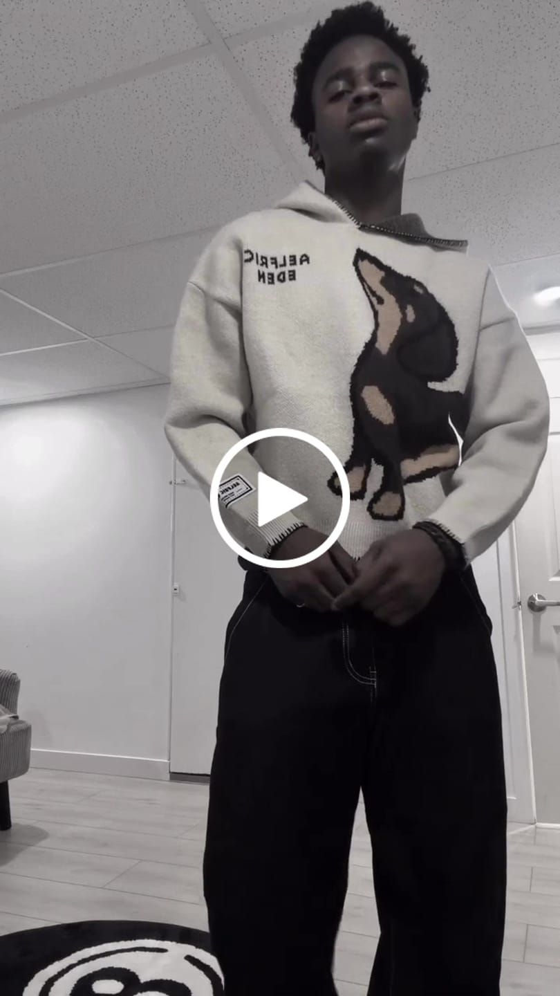Customer video review of [Pre-Order] Aelfric Eden Boxy Dachshund Knit Pullover Hoodie