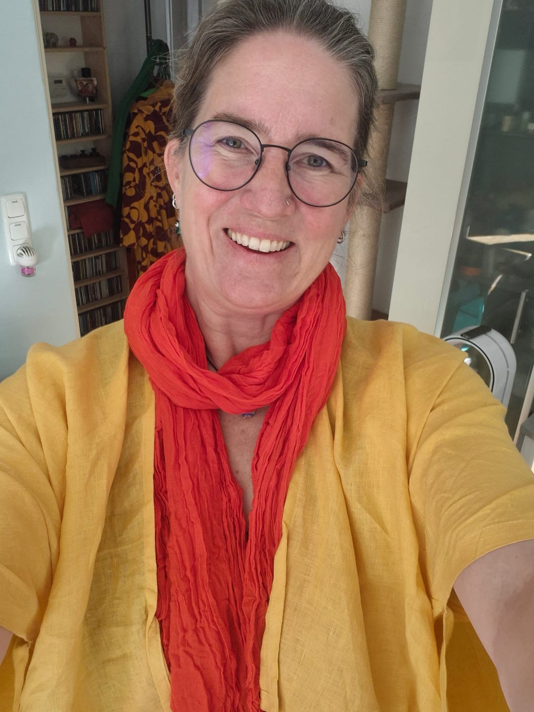 Customer photo review of NEW! LINEN Kimono Sunflower Yellow