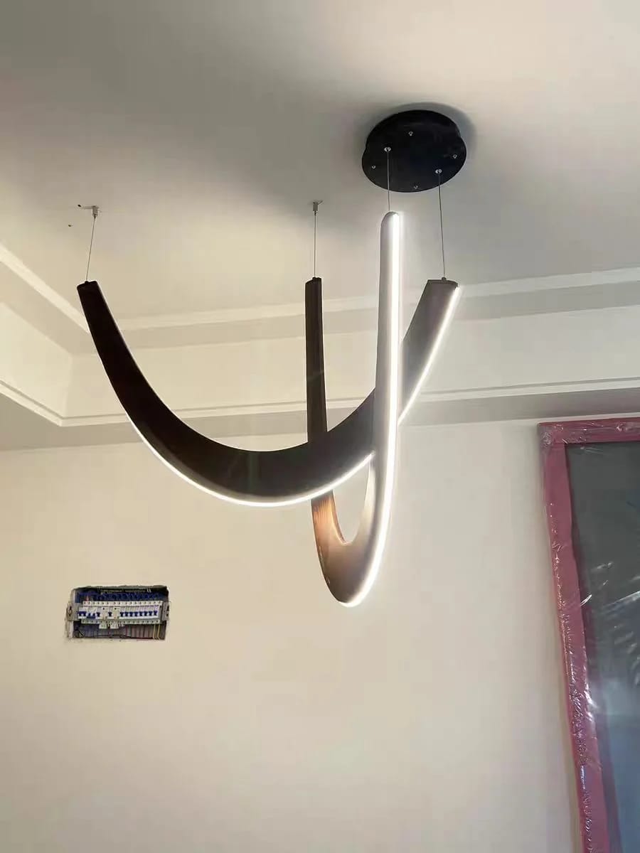 Customer photo review of Orvenza Curved Wood LED Chandelier