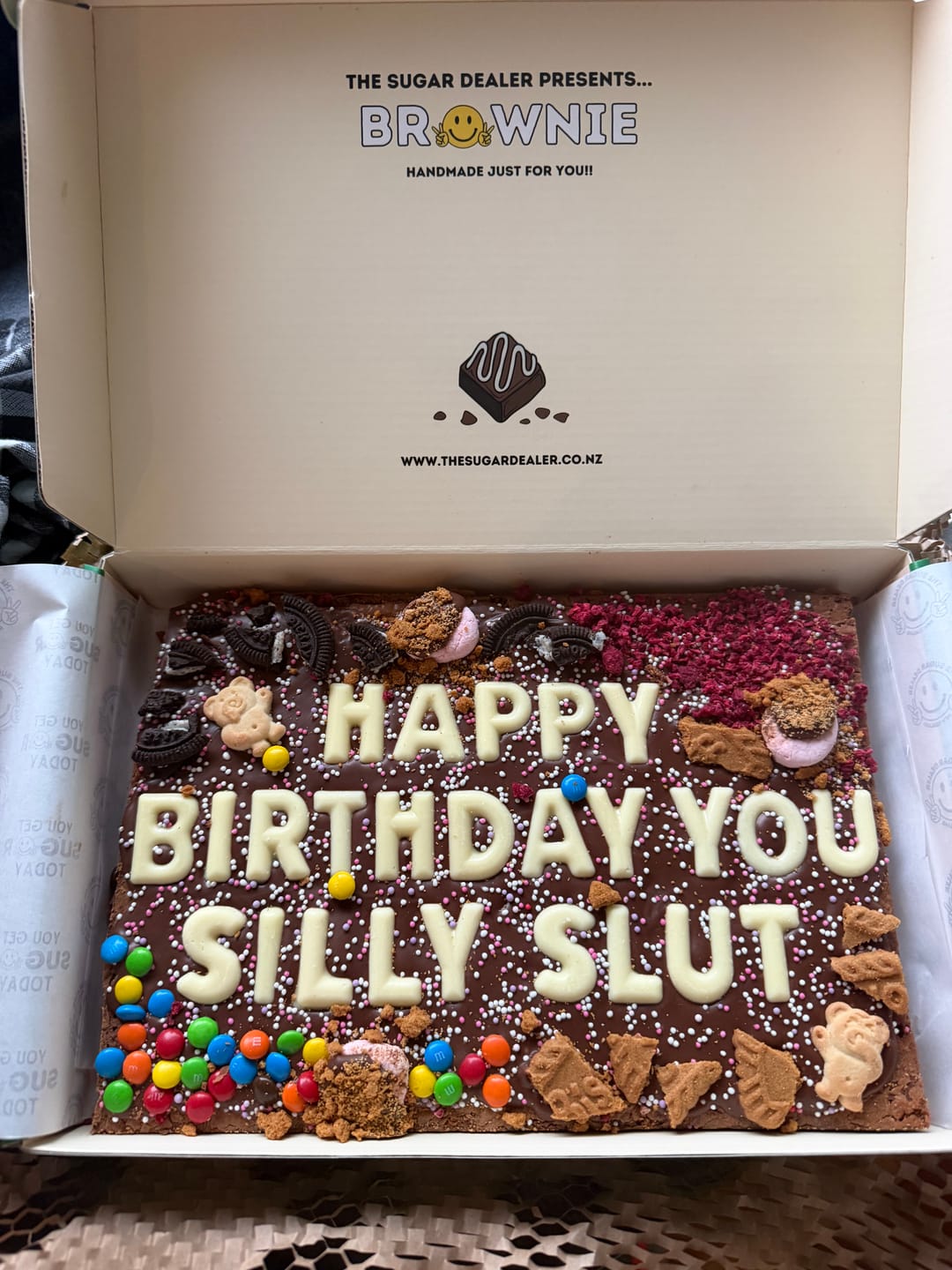 Customer photo review of Mega custom message loaded brownie