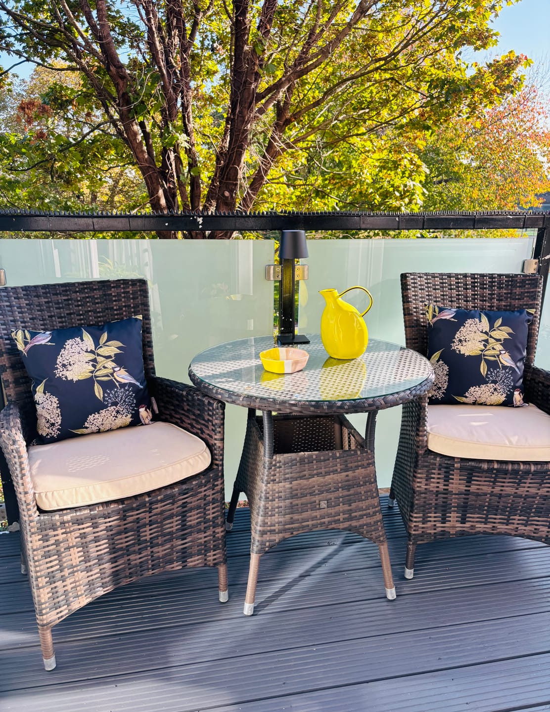 Customer photo review of Outdoor Garden Waterproof Cushion - Bird on Elderflower