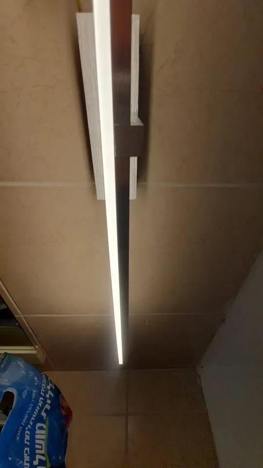 Customer photo review of Gold Wall Light for Bedside, Frosted Acrylic, 100 cm
