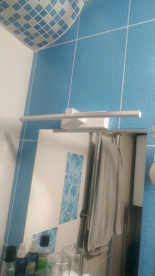 Customer photo review of Gold Wall Light for Bedside, Frosted Acrylic, 100 cm