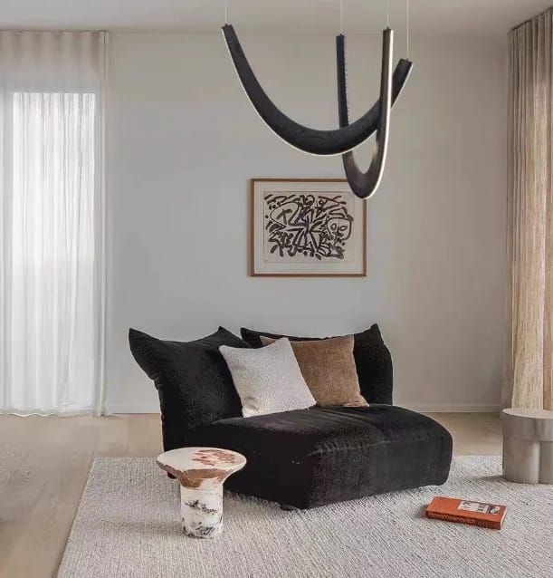 Customer photo review of Orvenza Curved Wood LED Chandelier