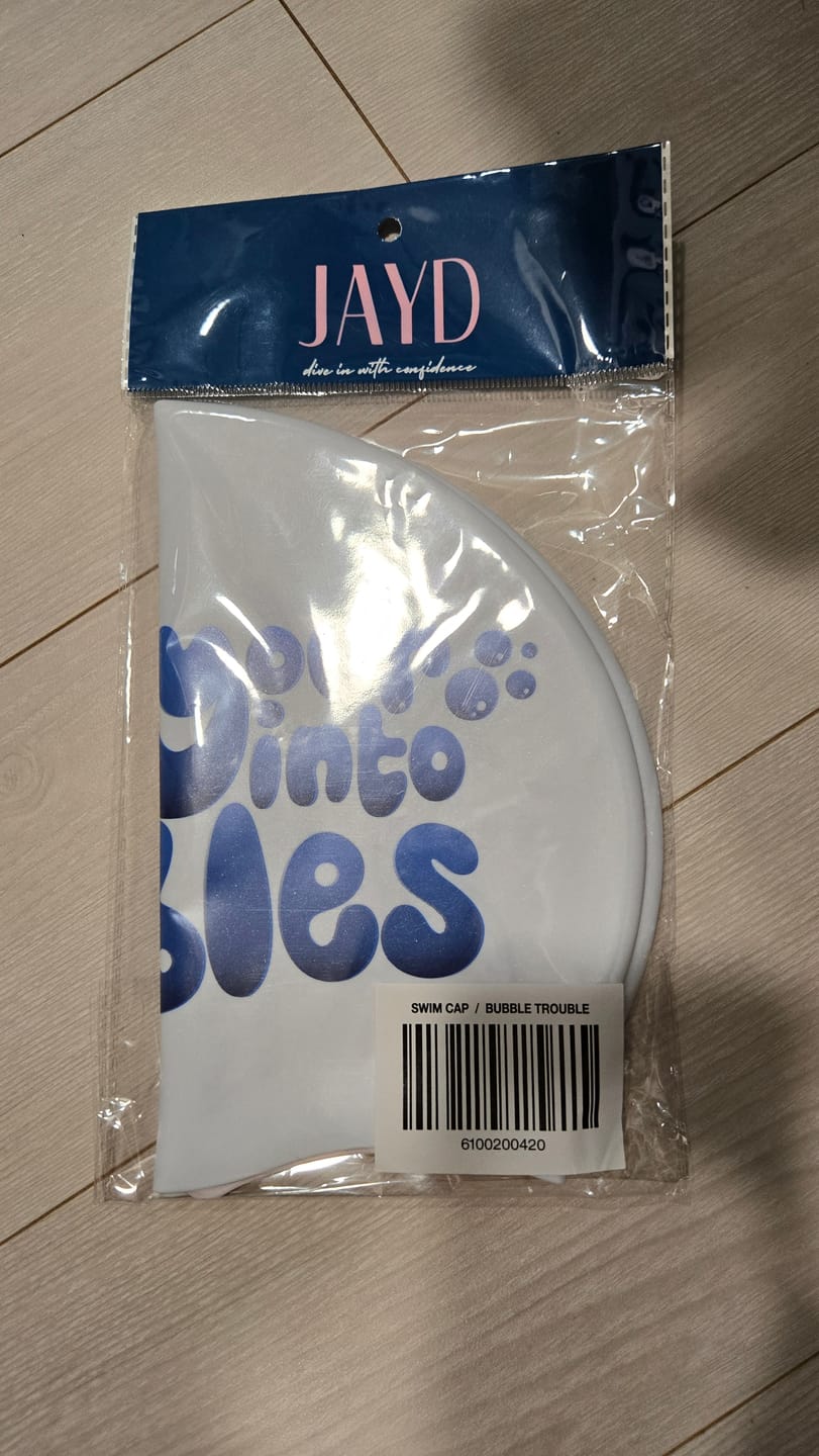 Customer photo review of JAYD Swim Cap - Bubble Trouble