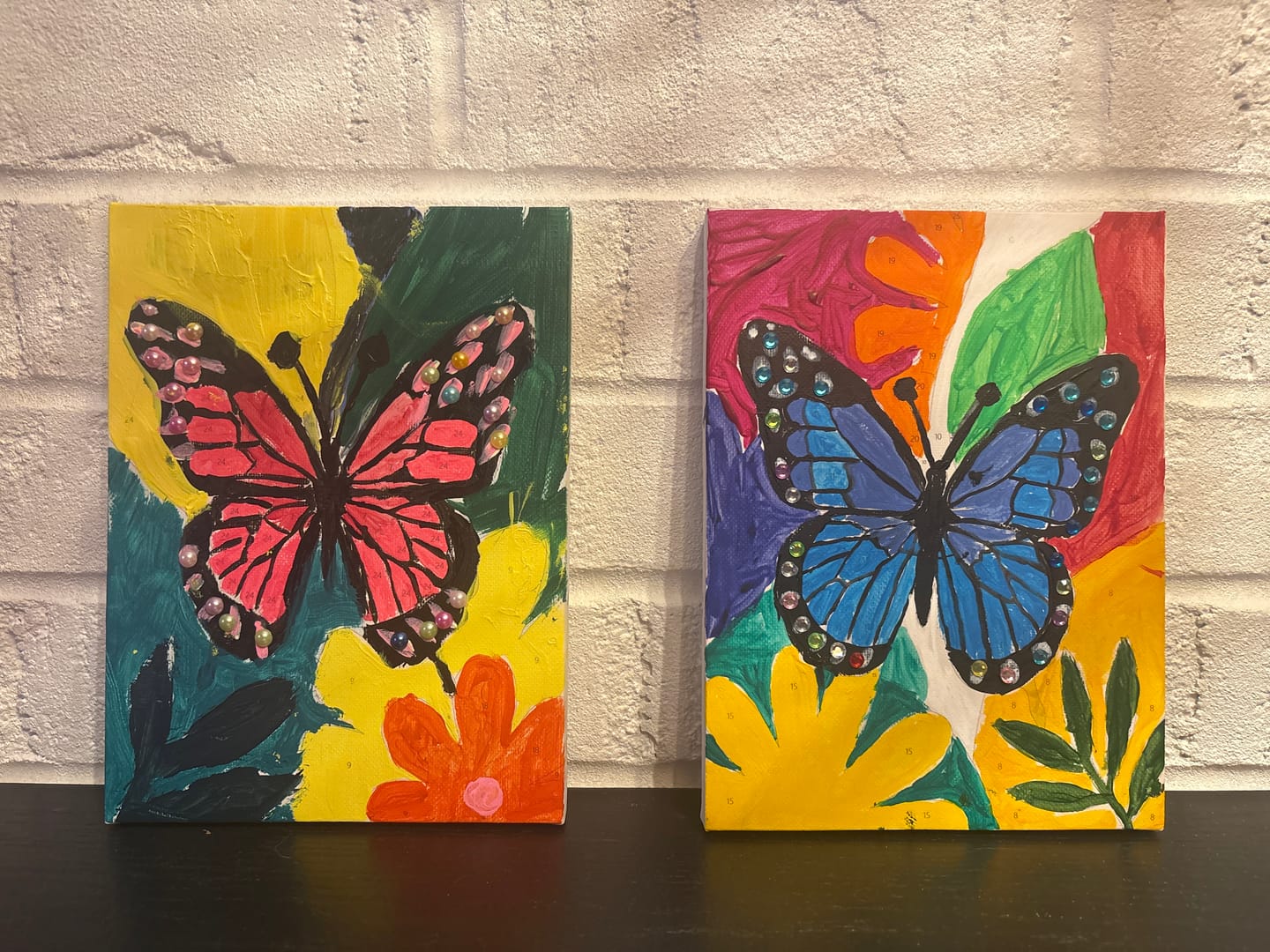 Customer photo review of 6 Mini Paintings - Tropical Butterfly Set