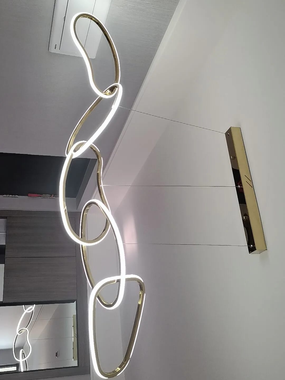Customer photo review of Rose Chandelier for Bedroom, Stainless Loops, 150 cm