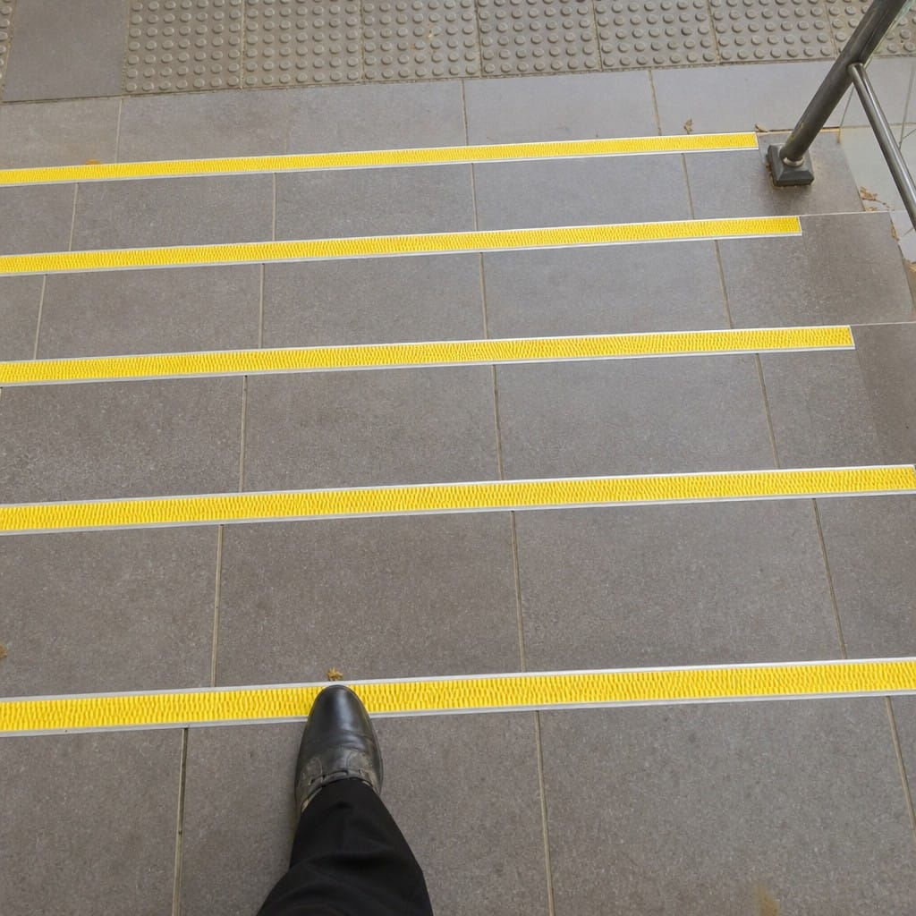 Customer photo review of Heavy Duty Tile-In Stair Nosing 56 x 55mm, Quartz Textured Anti-Slip Insert, for 10mm & 12.5mm Tiles