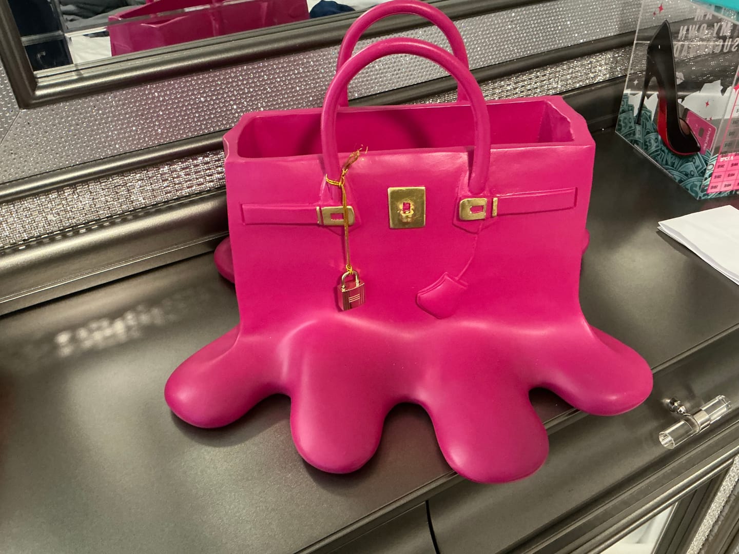 Customer photo review of Luxury Designer Inspired Melting Resin Flower Vase  HandBag Shape- Home Decor Handcrafted By Designed By The Boss
