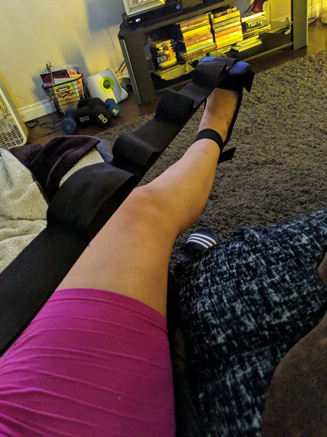 Customer photo review of Relieve Pain In 14 days with the Helvoro Stretching Strap