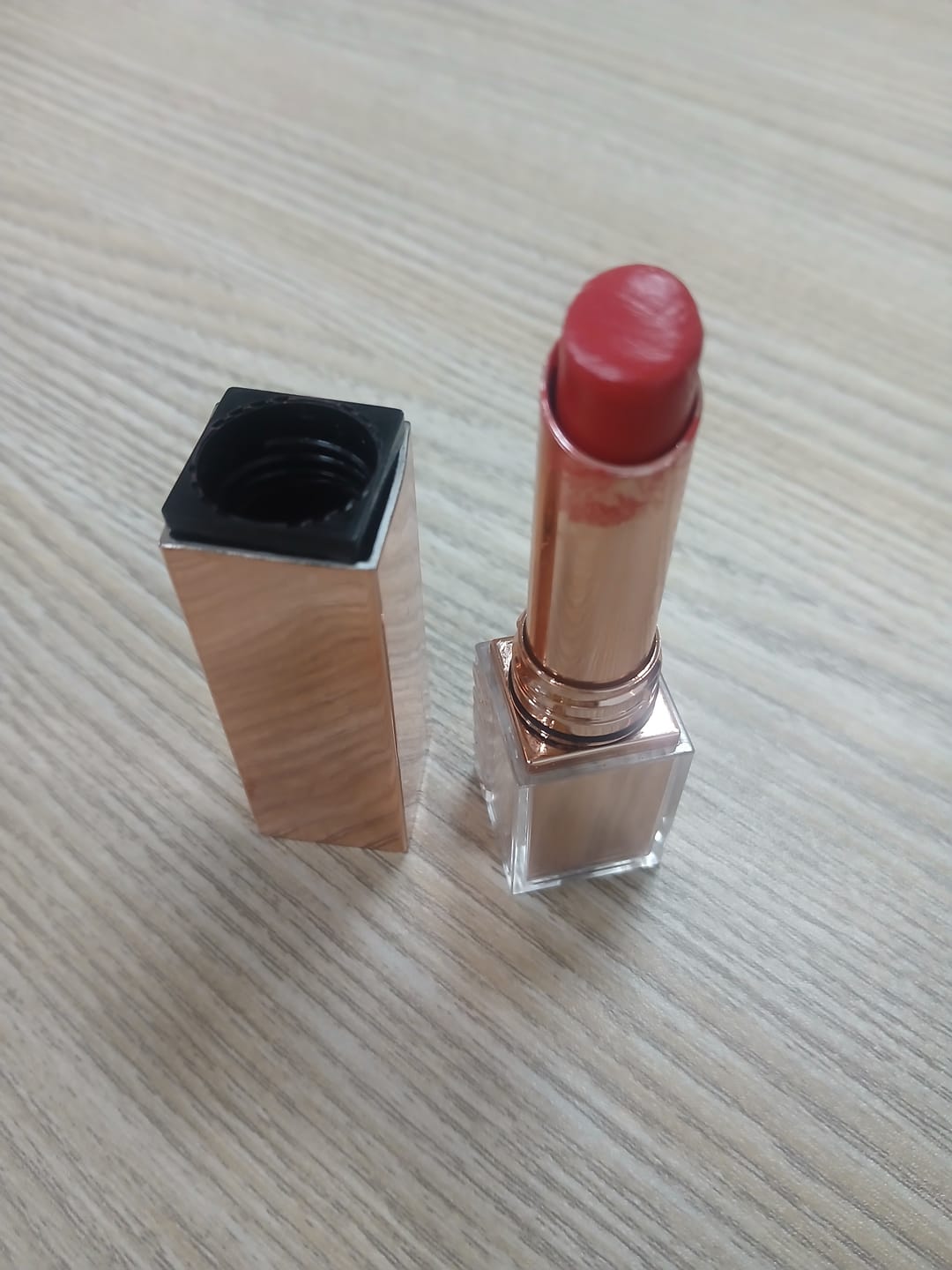 Customer photo review of O.TWO.O HAUTE HYDRATING SATIN LIPSTICK