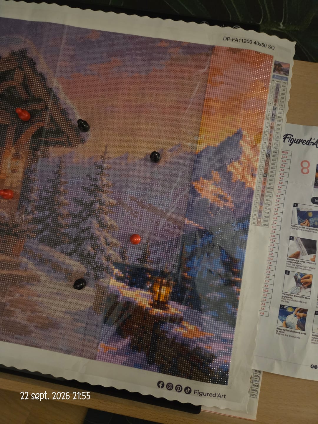 Customer photo review of Diamond Painting - Chalet d'hiver chaleureux
