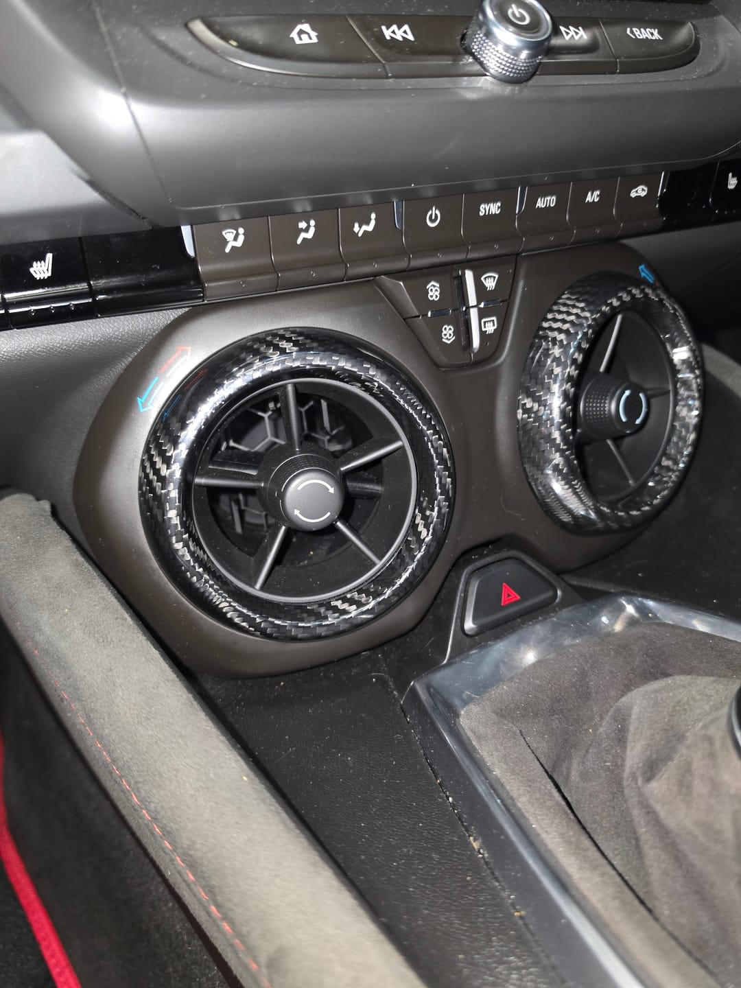 Customer photo review of 2016-2024 Camaro Carbon Fiber Center Console AC Vent Covers