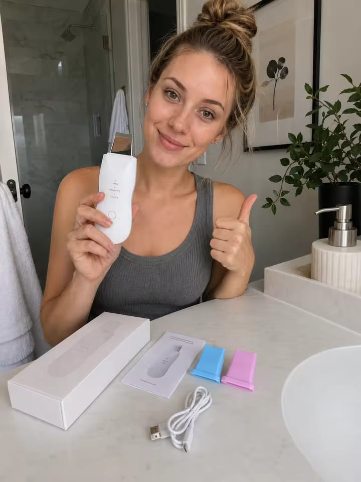 Customer photo review of Smoova™ — Ultrasonic Facial Cleanser 2.0