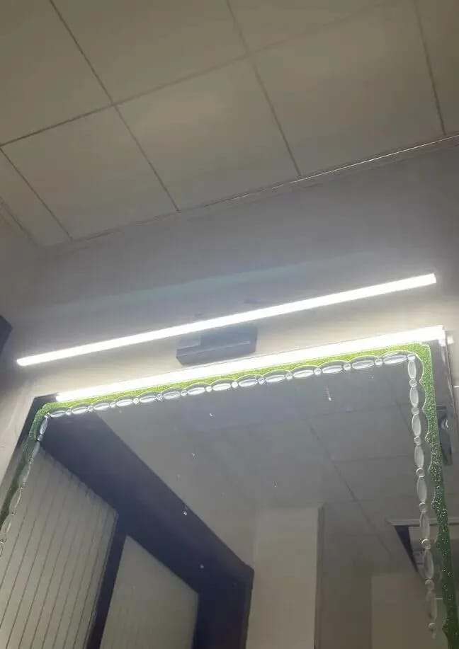 Customer photo review of Gold Wall Light for Bedside, Frosted Acrylic, 100 cm