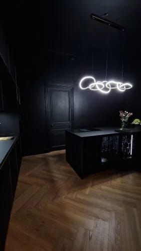 Customer photo review of Rose Chandelier for Bedroom, Stainless Loops, 150 cm