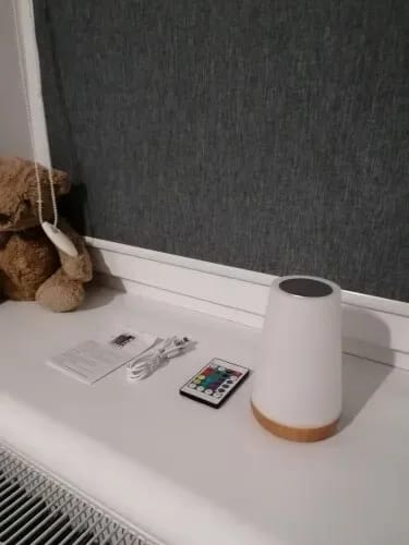 Customer photo review of Colour-Changing Table Lamp for Bedside, Remote Control, 12 cm
