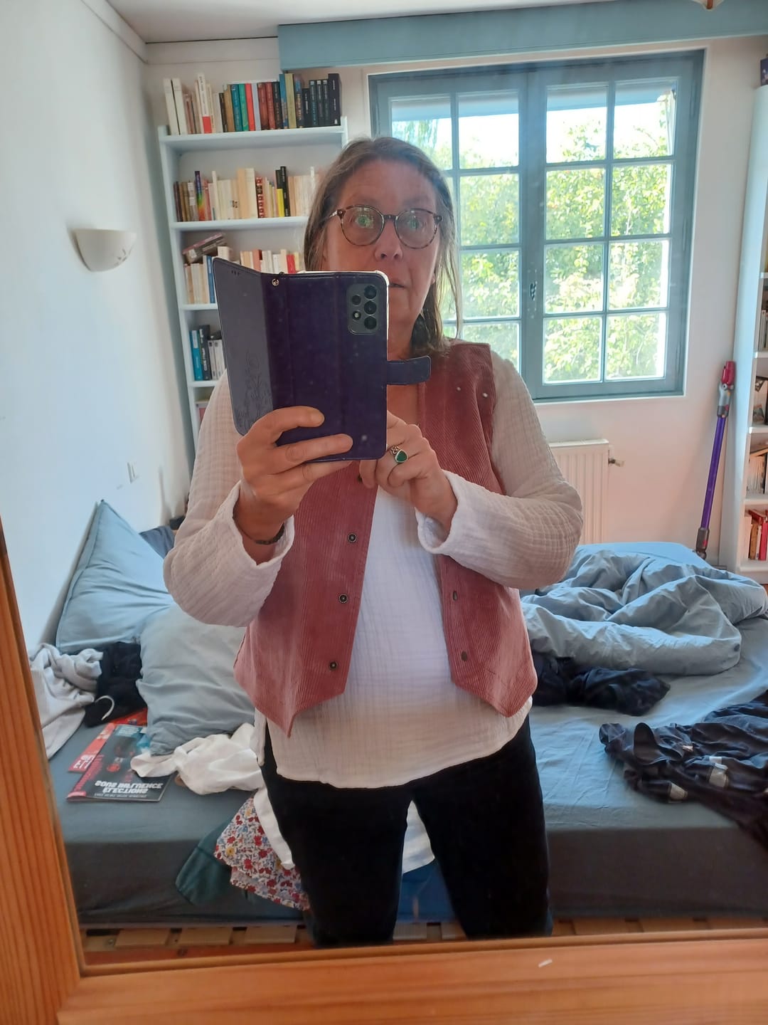Customer photo review of Veston Jean - Velours côtelé rose boisé