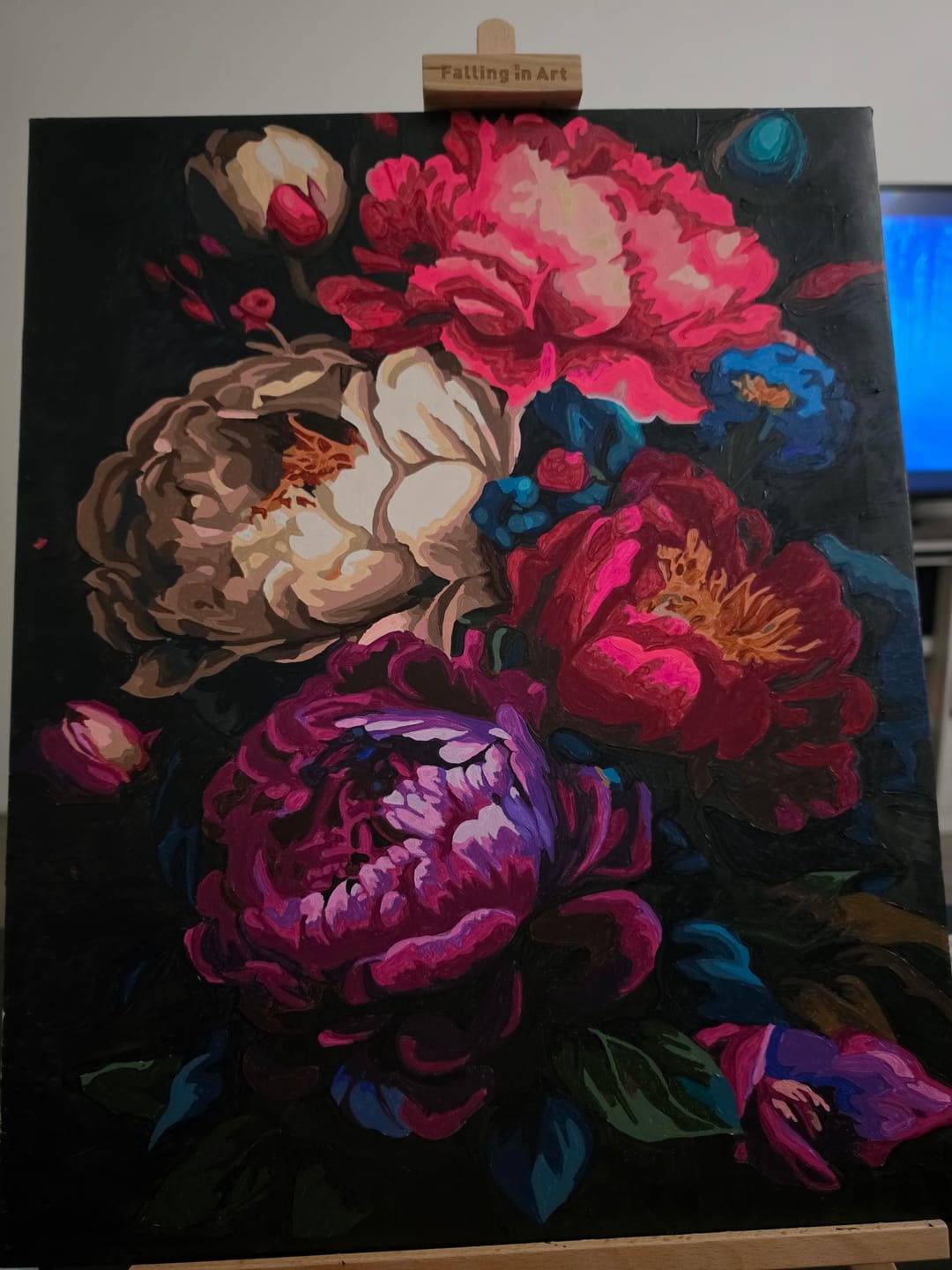 Customer photo review of Midnight Peonies (Paint by Numbers)