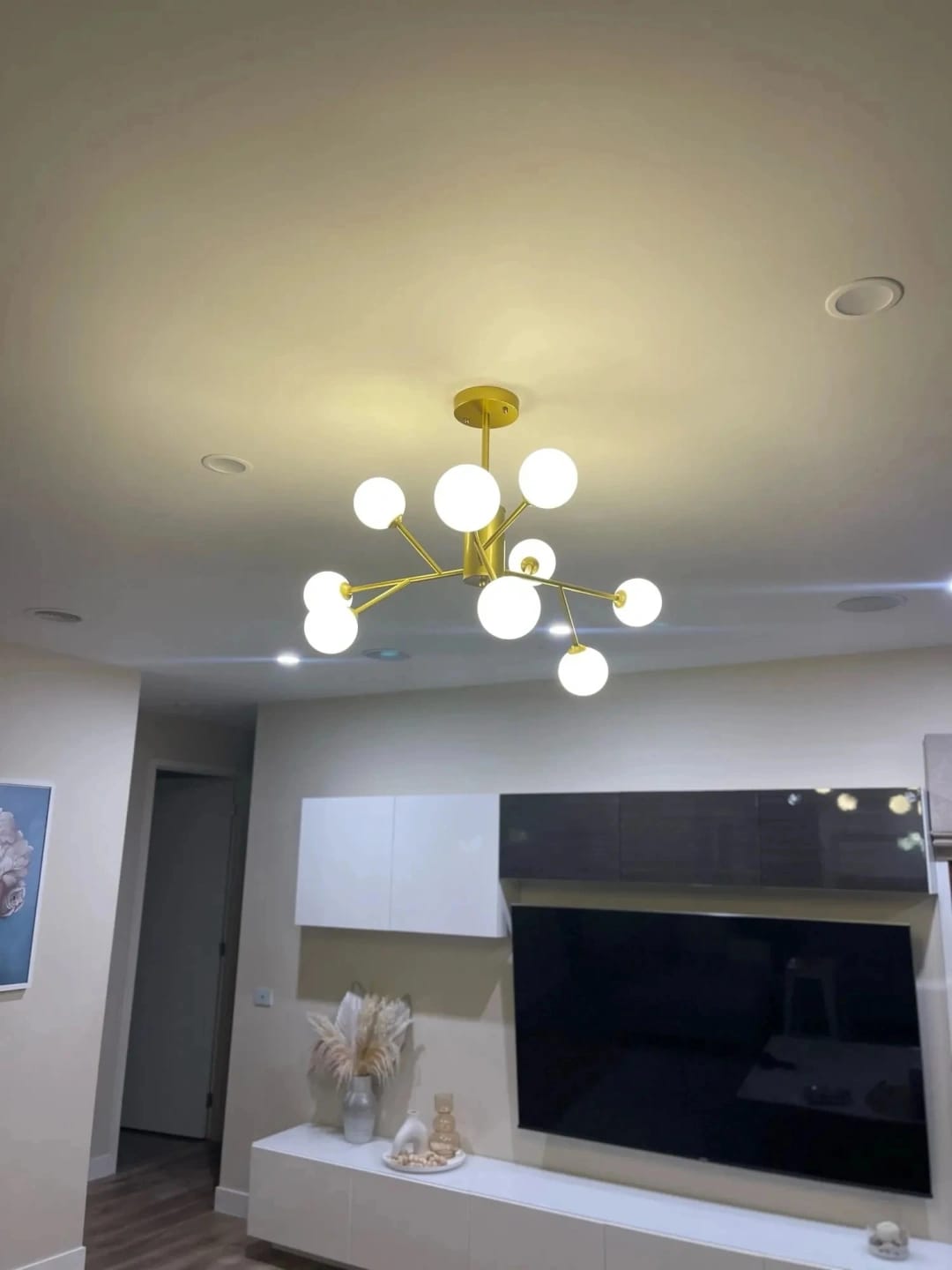 Customer photo review of Glass Chandelier for Bedroom, Branching Arms, 110 cm