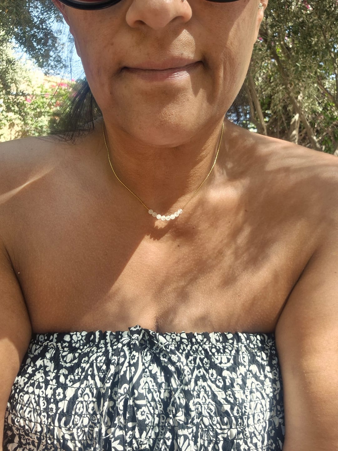 Customer photo review of Inner Circle – Dainty Natural Stone Necklace