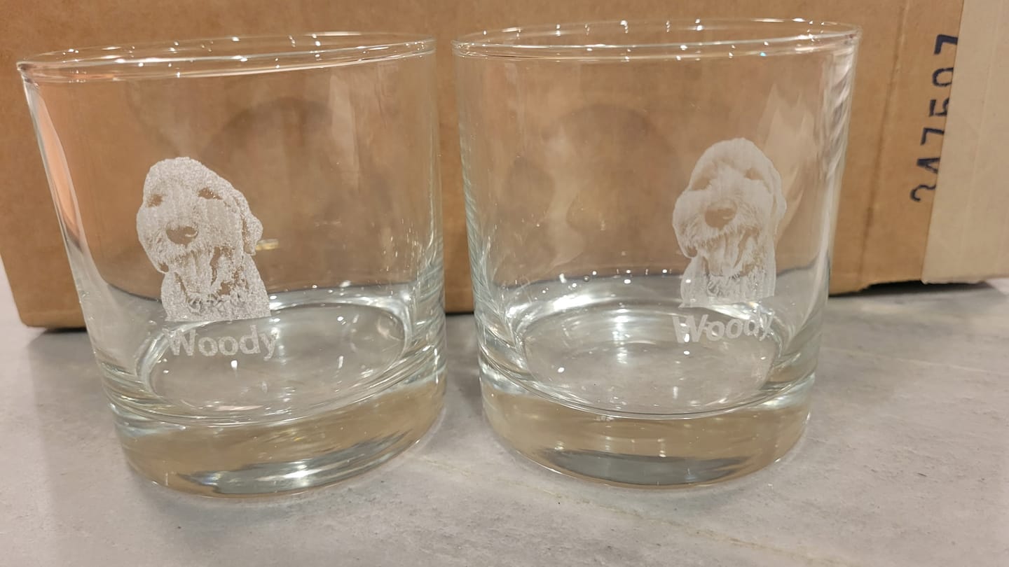 Customer photo review of Portrait Sketch - Personalized Whiskey Glass