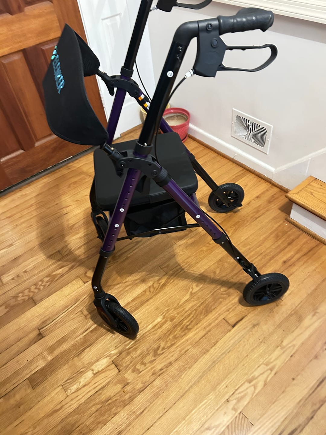 Customer photo review of KLD-9218 Dual-Brake All Terrain Rollator Walker with Seat and 8" Wheels