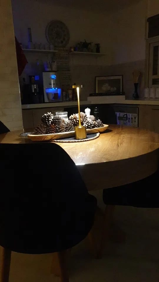 Customer photo review of Gold Table Lamp for Bedside, Cordless Rechargeable, 34 cm