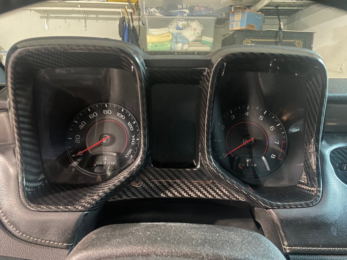 Customer photo review of 2010-2015 Chevy Camaro Carbon Fiber Gauge Cluster Trim Cover