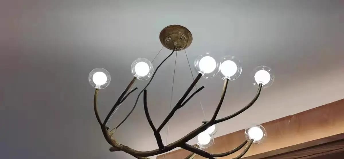 Customer photo review of Glass Chandelier for Stairwell, Branching Resin, 8-42 Lights