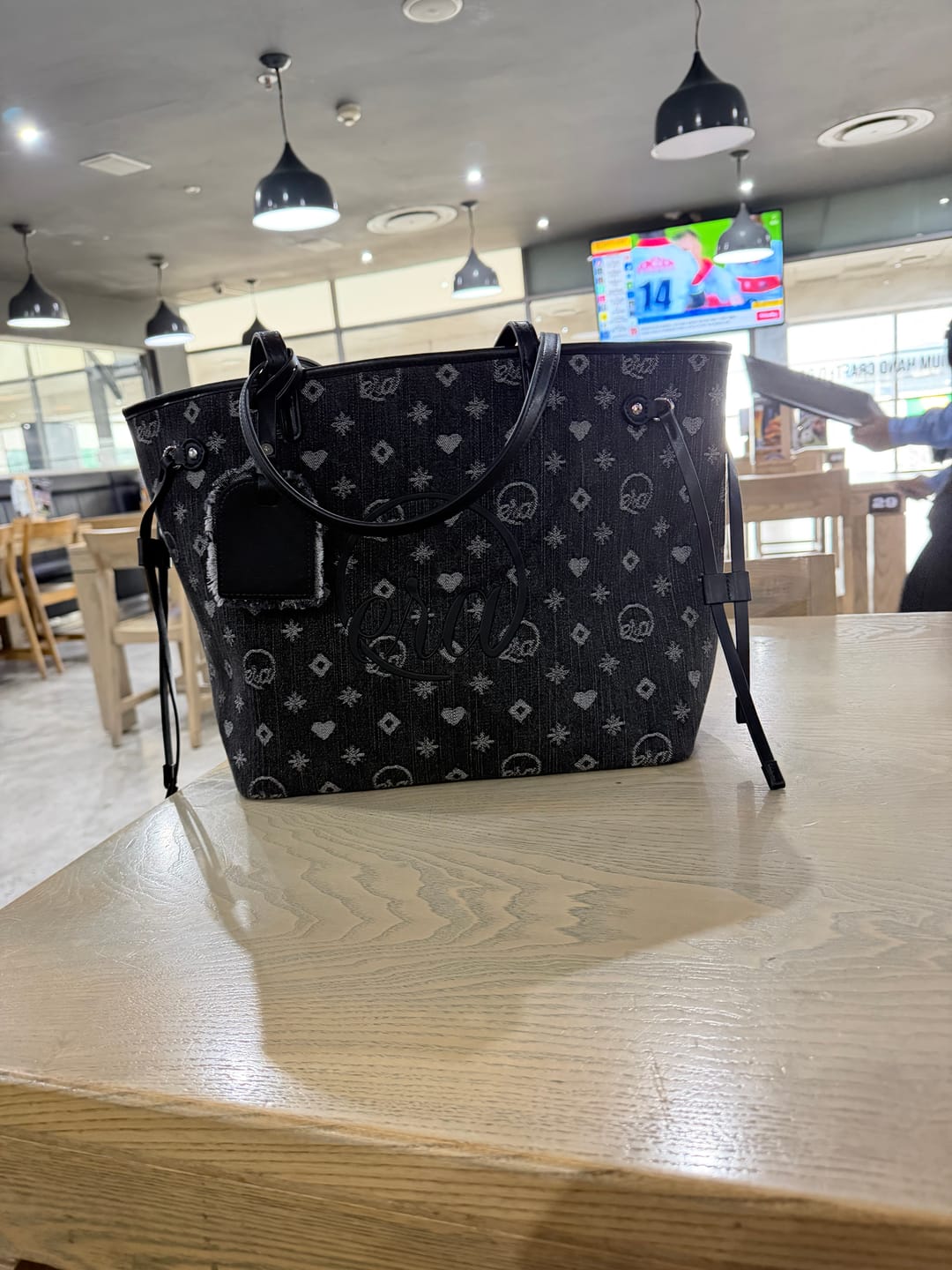 Customer photo review of Midnight Muse Denim Tote