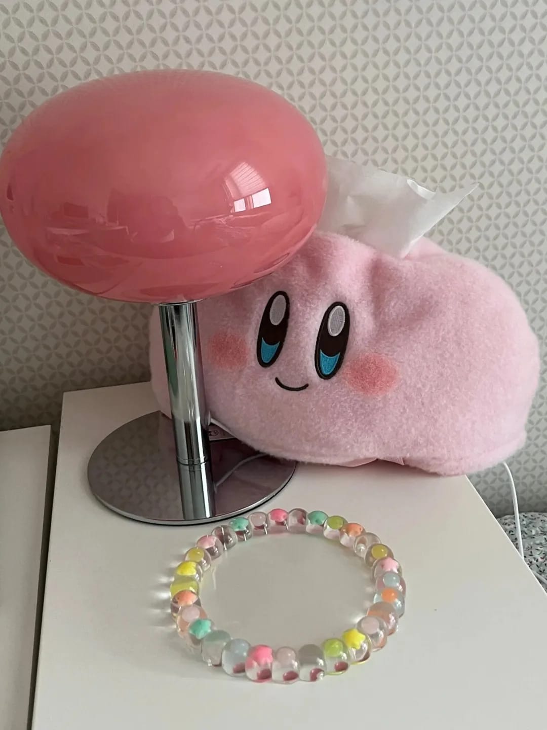 Customer photo review of Pink Glass Table Lamp for Bedside, Iron Base, 22 × 29 cm