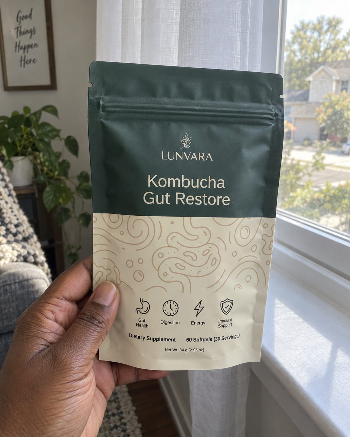 Customer photo review of Kombucha Gut Restore Softgels