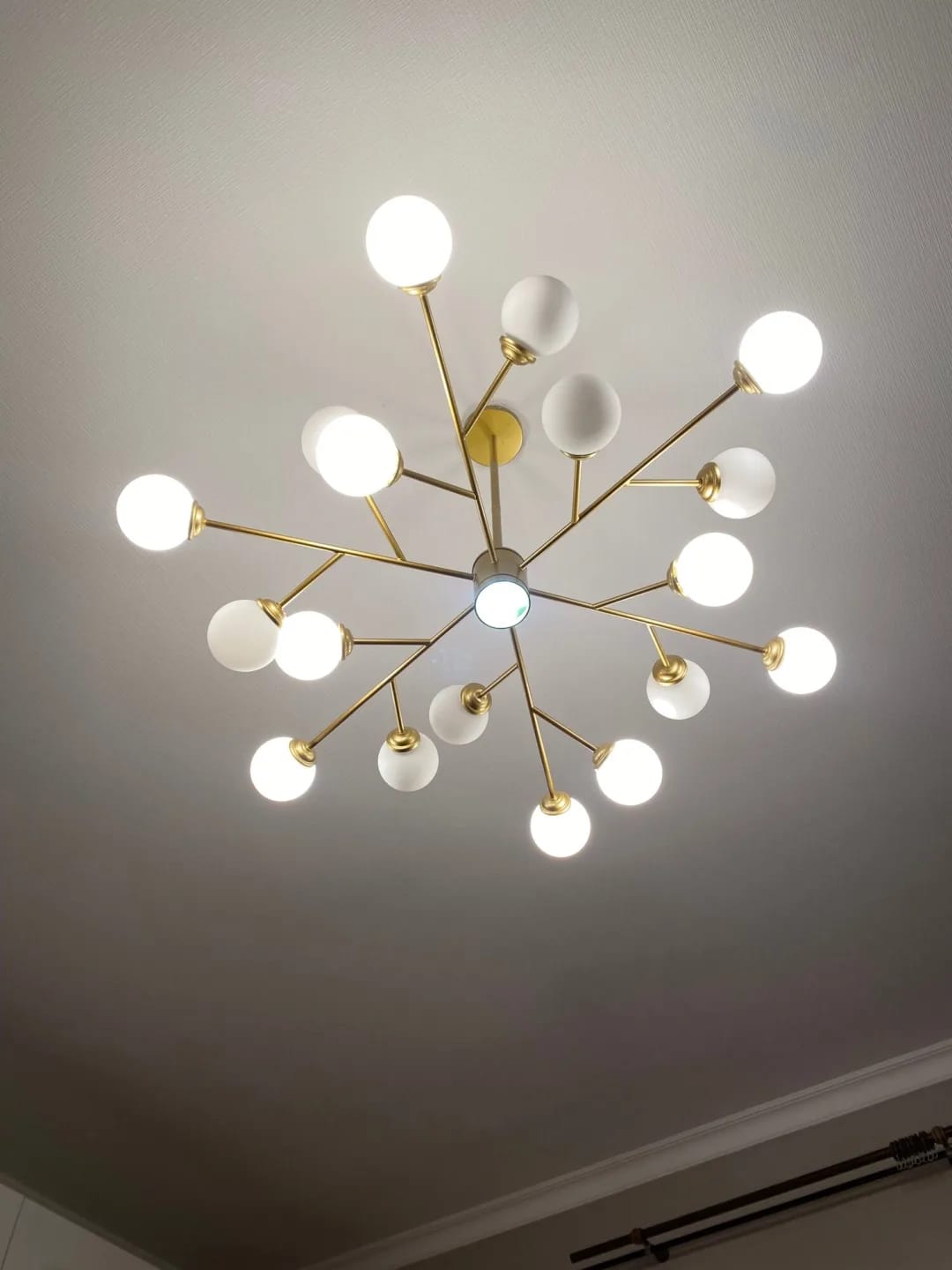 Customer photo review of Glass Chandelier for Bedroom, Branching Arms, 110 cm