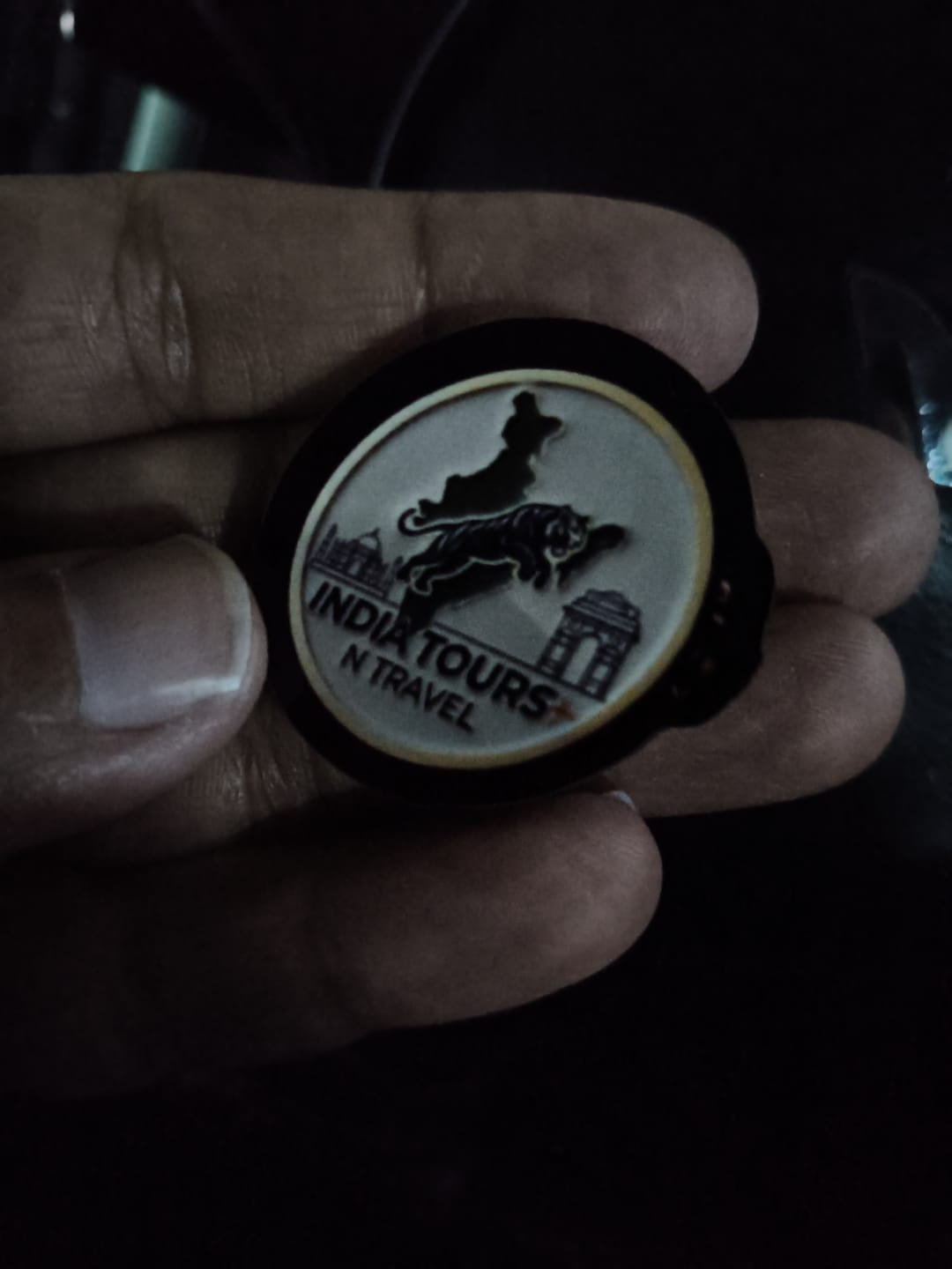 Customer photo review of Customized Magnetic Badge | Wear Your Brand