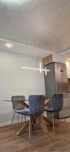Customer photo review of White Pendant Light for Kitchen Island, Aluminium Bar, 150 cm