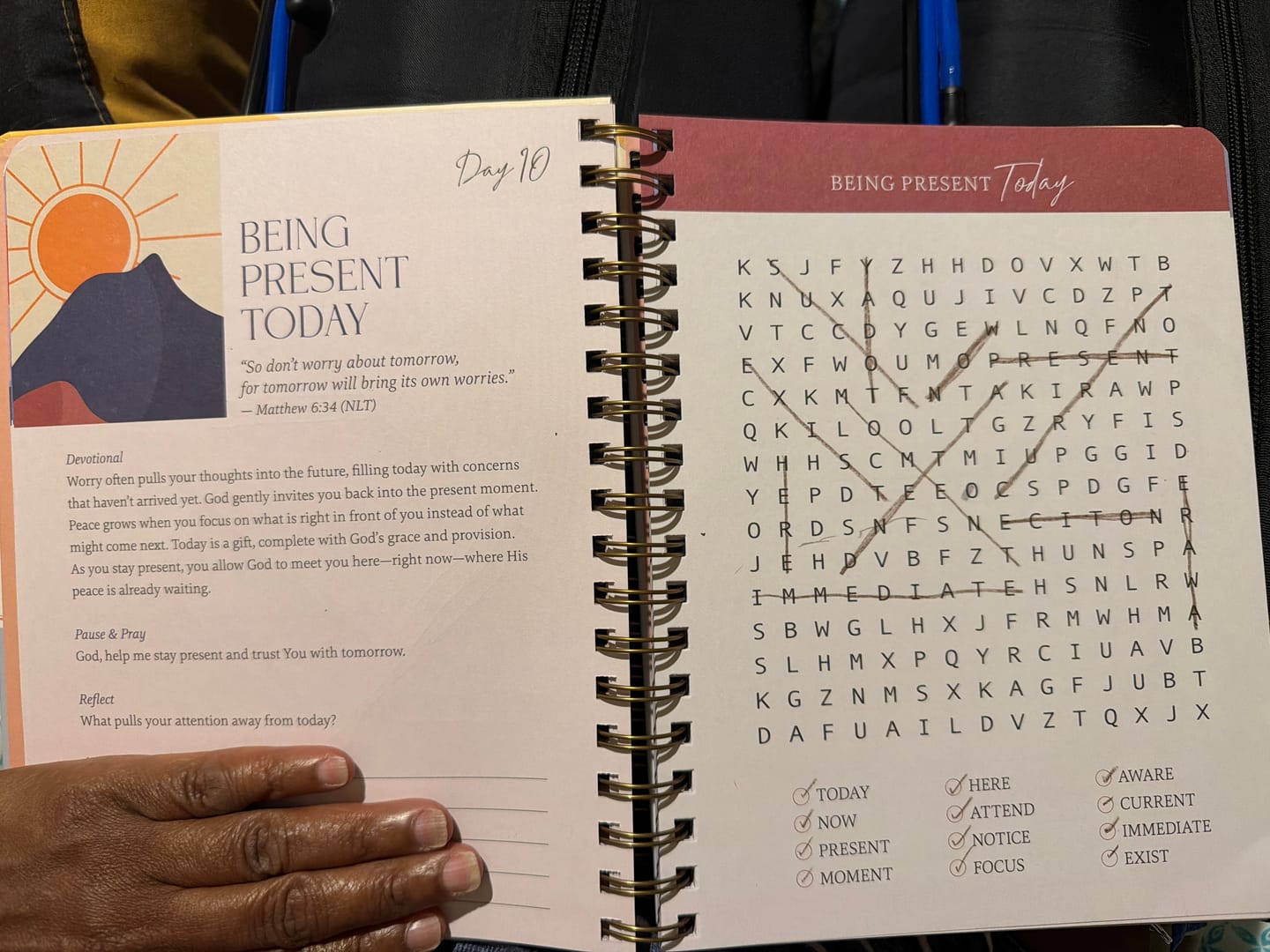 Customer photo review of Be Still: Word Search Devotional for Peace & Rest in God