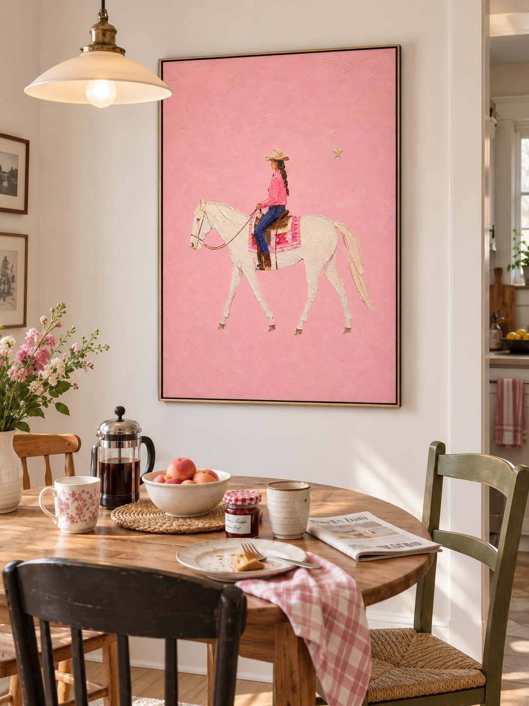 Customer photo review of "Lone Star Serenade" – Feminine Western Impasto Cowgirl Painting