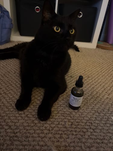Customer photo review of Black Cat Energy Bath & Body Oil